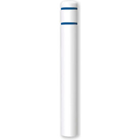 Encore Commercial Products Inc 3504B Post Guard® Bollard Cover 8-7/8"Dia.  x 72" H, White/Blue Tape image.